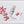 White linen placemat and napkin set embroidered with red corals, 100% European linen, handcrafted by Plein Soleil.